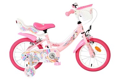 VOLARE Dječji bicikl Unicorn 14", rozi, dvije ručne kočnice